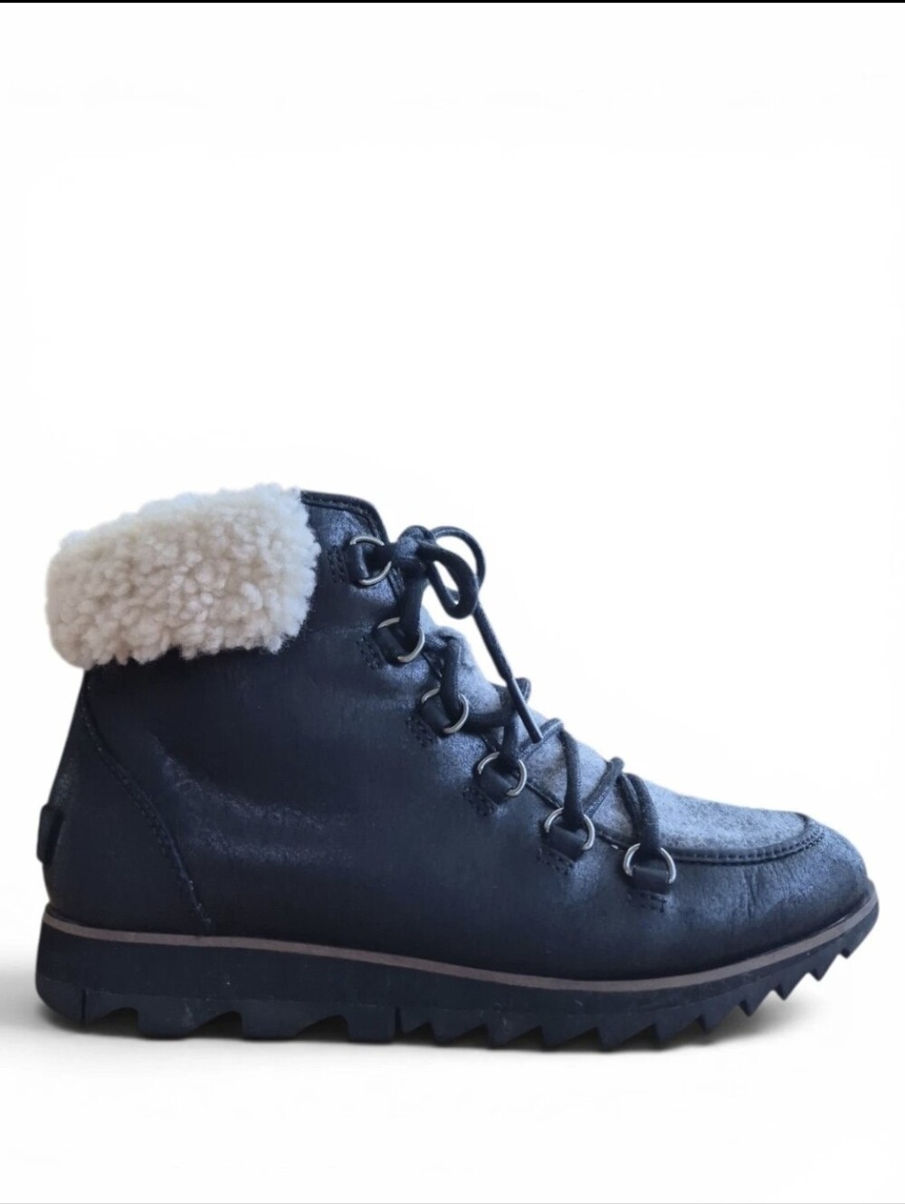 SOREL Women’s Harlow Cozy Boots Black Leather Waterproof Ankle Booties 7.5